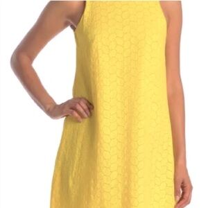 Calvin Klein cotton laced yellow dress new